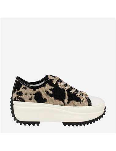 Sneaker Cow Print Negro 