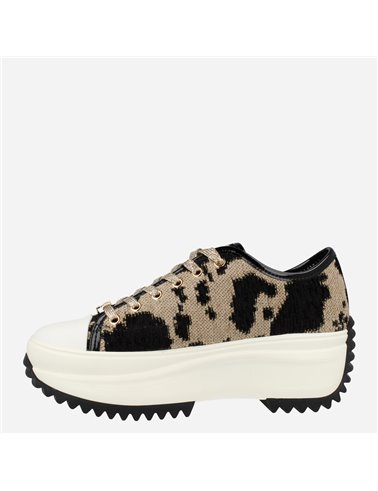 Sneaker Cow Print Negro 