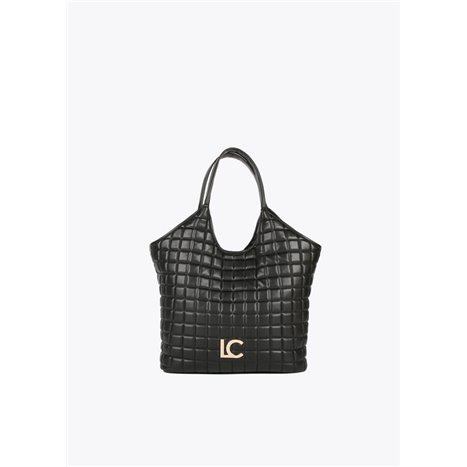 Bolso Shopper Quadros Negro 