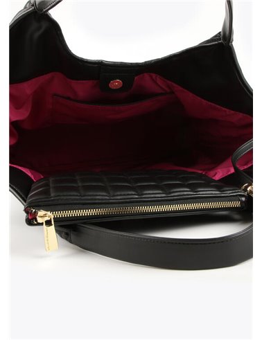 Bolso Shopper Quadros Negro 