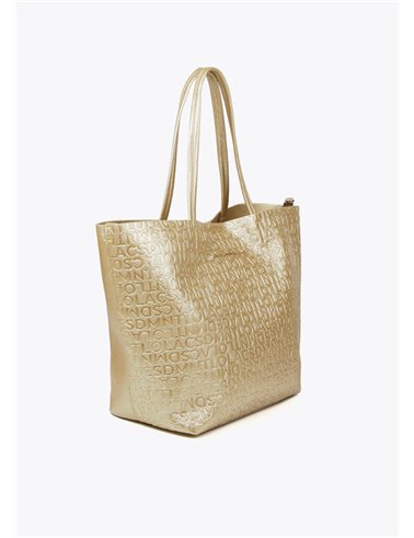 Bolso Shopper Grabado Oro 