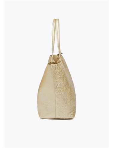 Bolso Shopper Grabado Oro 