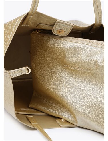 Bolso Shopper Grabado Oro 