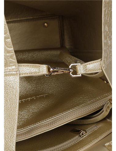 Bolso Shopper Grabado Oro 