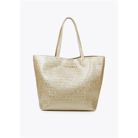 Bolso Shopper Grabado Oro 