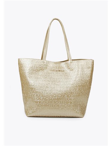 Bolso Shopper Grabado Oro 