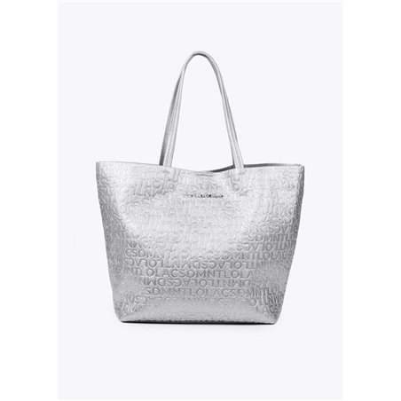 Bolso Shopper Grabado Plata 