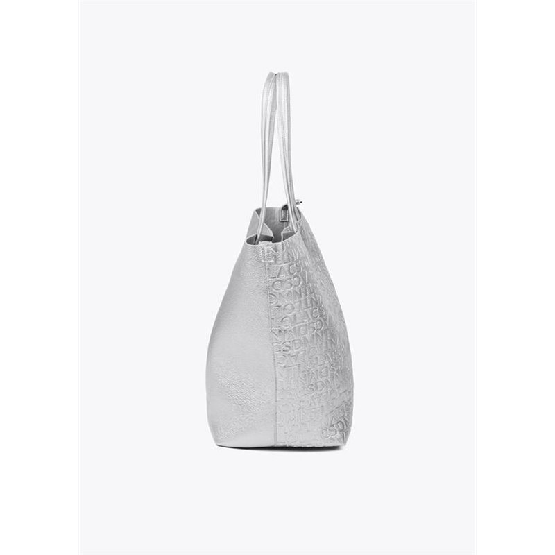 Bolso Shopper Grabado Plata 