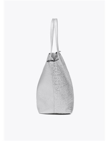 Bolso Shopper Grabado Plata 