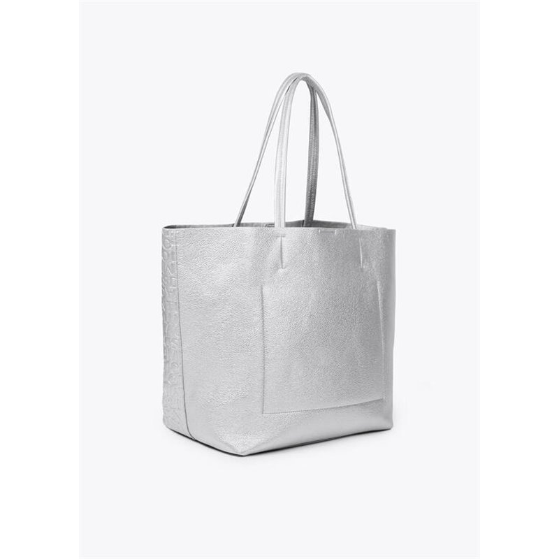 Bolso Shopper Grabado Plata 