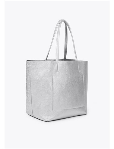 Bolso Shopper Grabado Plata 