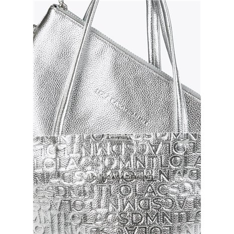 Bolso Shopper Grabado Plata 