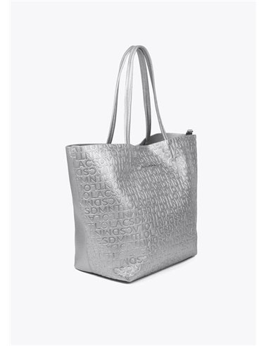 Bolso Shopper Grabado Plata 