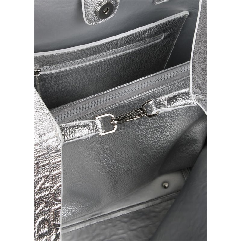 Bolso Shopper Grabado Plata 