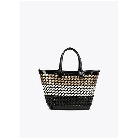Bolso Capazo Trenza Negro