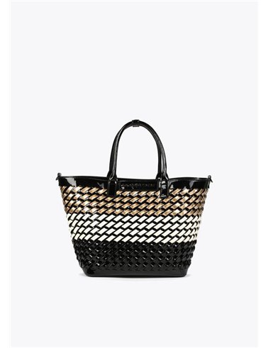 Bolso Capazo Trenza Negro