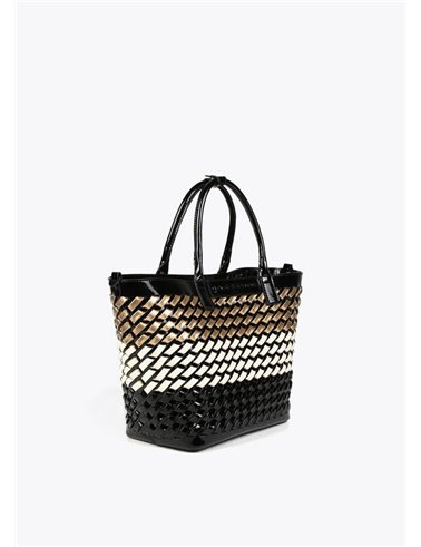 Bolso Capazo Trenza Negro