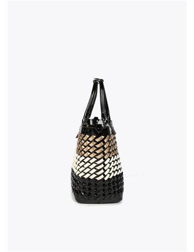 Bolso Capazo Trenza Negro