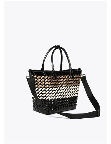 Bolso Capazo Trenza Negro