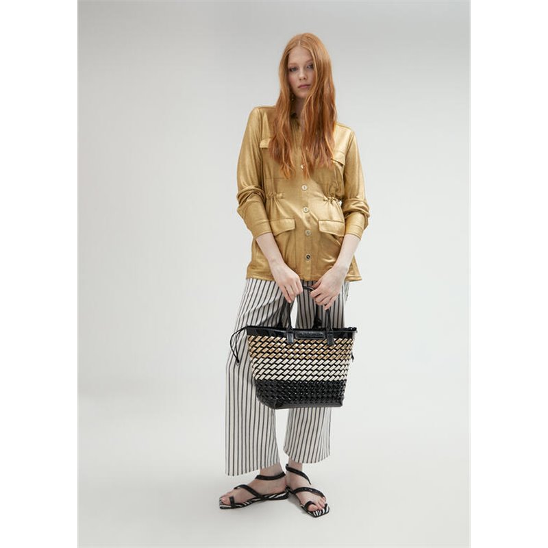 Bolso Capazo Trenza Negro Bolso Capazo Trenza Negro
