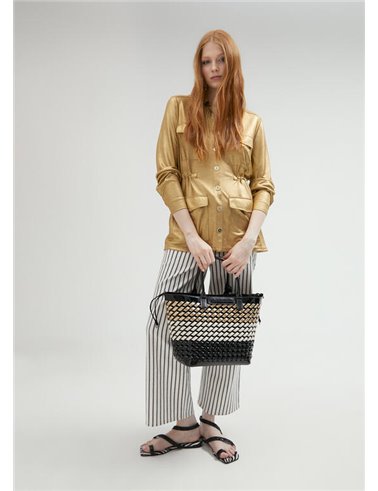 Bolso Capazo Trenza Negro