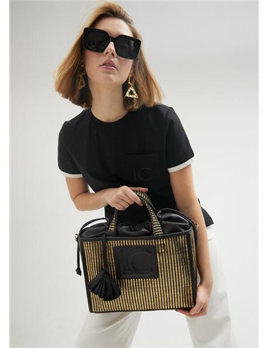 Bolso Capazo Metal Negro