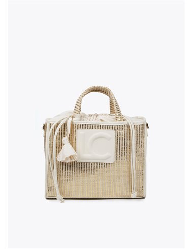 Bolso Capazo Metal Beig