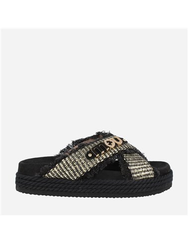 Sandalia Criss Cross Rope Negro