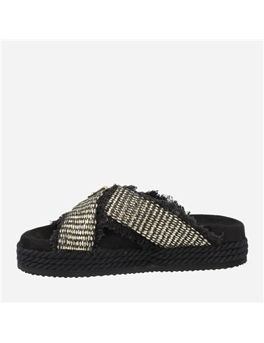 Sandalia Criss Cross Rope Negro