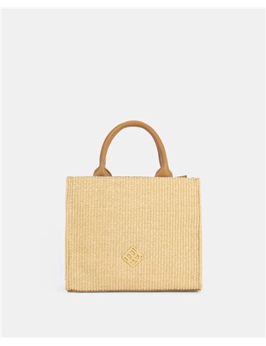 Bolso Capazo Rafia Camel