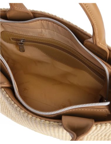 Bolso Capazo Rafia Camel