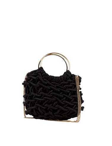 Bolso Clutch Metal Eloise Negro