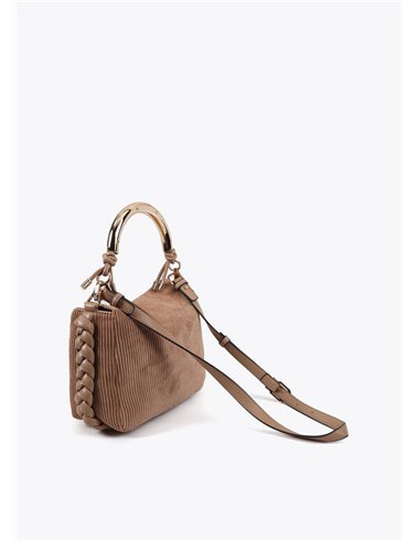 Bolso Bandolera Metal Beig