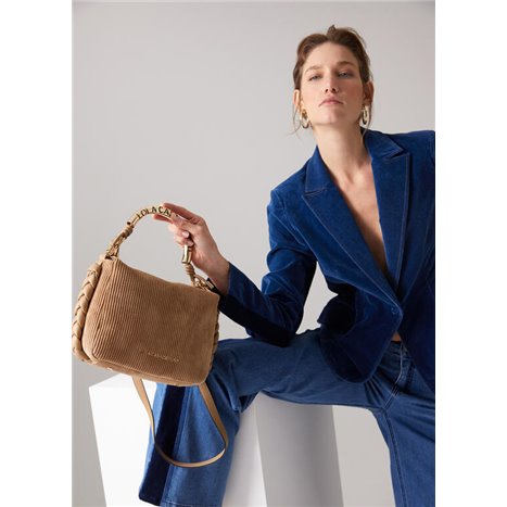 Bolso Bandolera Metal Beig