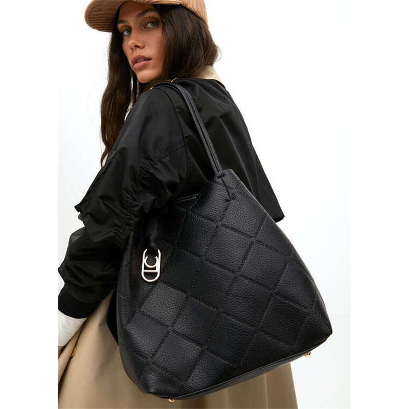 Bolso Shopper Rombo Negro