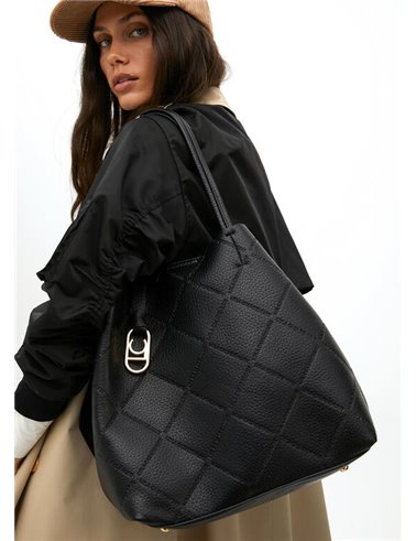 Bolso Shopper Rombo Negro