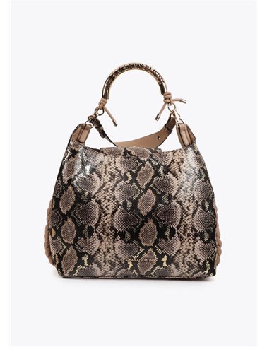 Bolso Shopper Piton Marrón