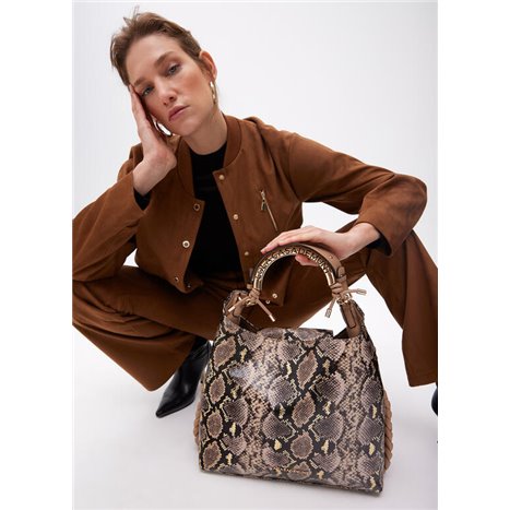 Bolso Bandolera Piton Marrón
