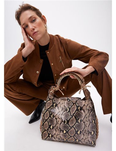 Bolso Bandolera Piton Marrón