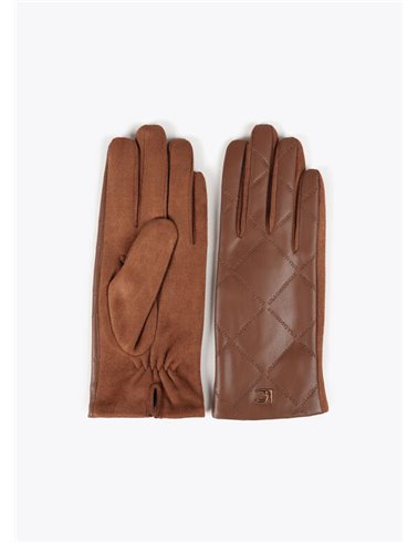 Guante Rombos Logo Marrón