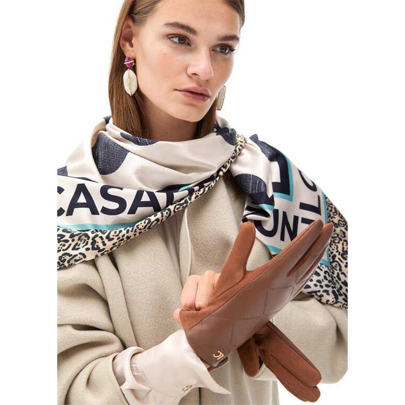 Guante Rombos Logo Marrón