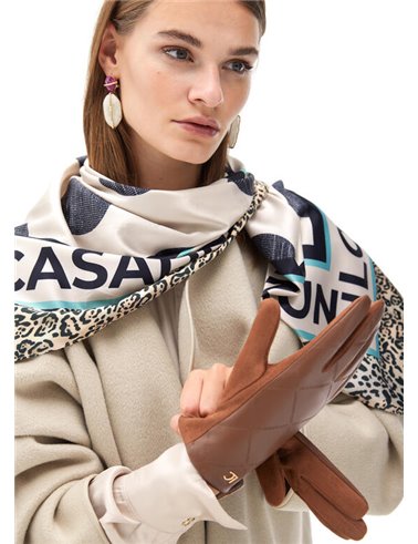 Guante Rombos Logo Marrón