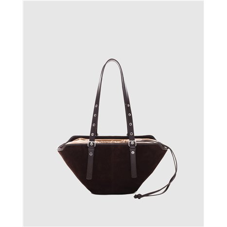 Bolso Nora Small Suede Marrón