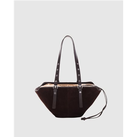 Bolso Nora Small Suede Marrón