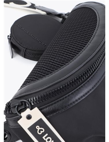 Bolso Riñonera Nylon Negro