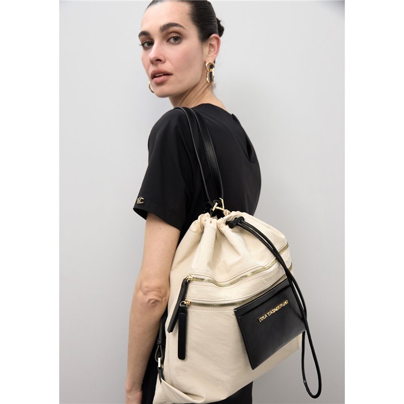 Bolso Mochila Nylon Beig