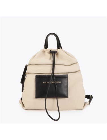 Bolso Mochila Nylon Beig