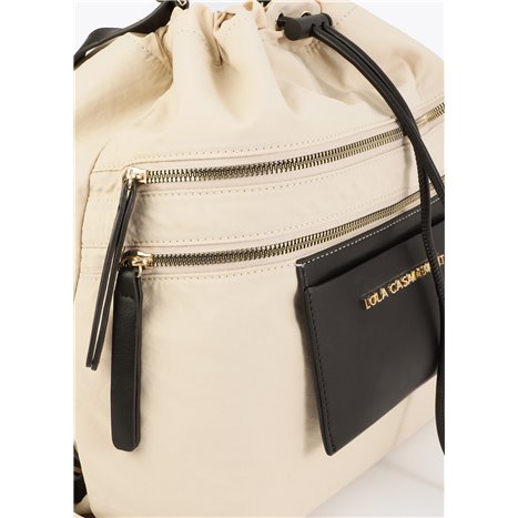 Bolso Mochila Nylon Beig