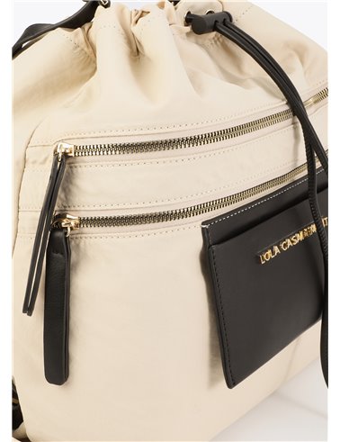 Bolso Mochila Nylon Beig