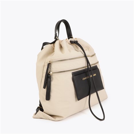 Bolso Mochila Nylon Beig
